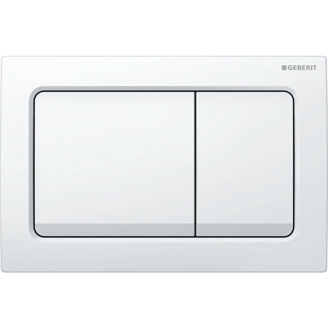 Geberit Alpha01 Square Dual Flush Plate – White — Default Title