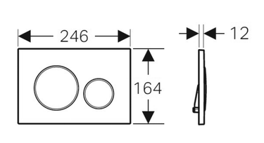 Geberit Sigma20 Flush Plate – White Finish, Gold Trim - Nuvio - 115.882.KK.1 - Toilet Button