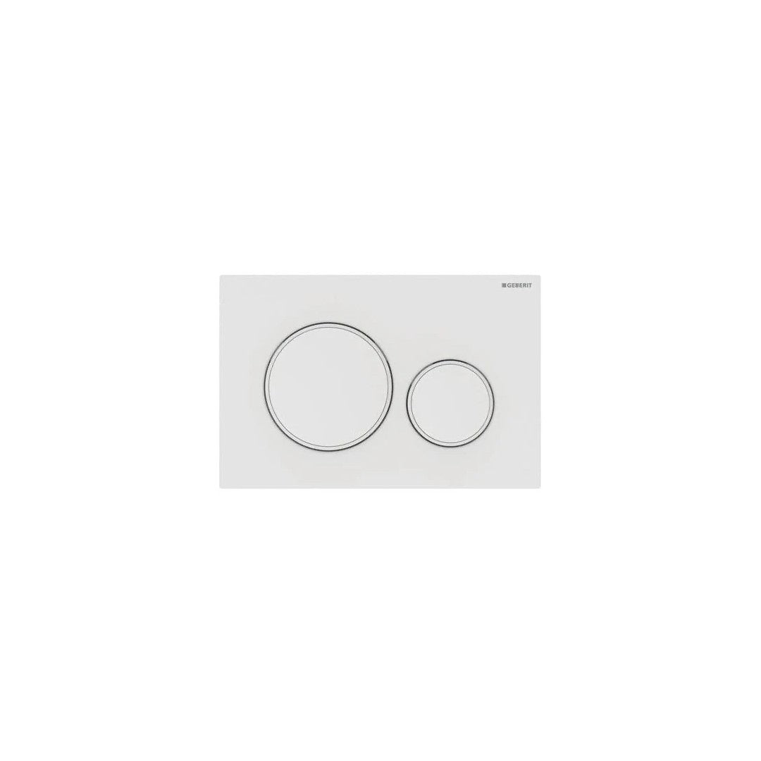 Geberit Sigma20 – Matt White Plate with White Trim - Nuvio - 115.882.01.1 - Toilet Button