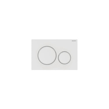 Geberit Sigma20 – Matt White Plate with White Trim - Nuvio - 115.882.01.1 - Toilet Button