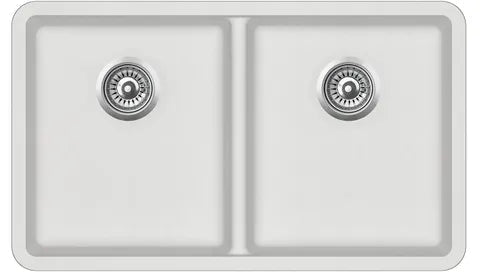 Granite Sink 810x480 White Double Bowl — Default Title