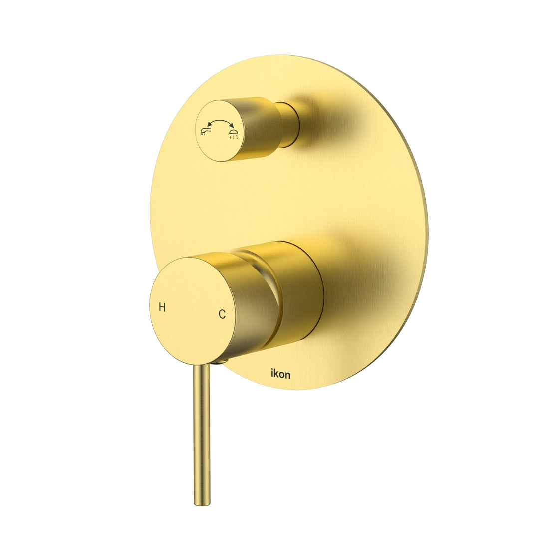 Hali Wall Mixer With Diverter — Brushed Gold