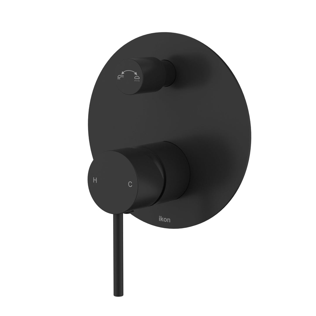 Hali Wall Mixer With Diverter — Matte Black