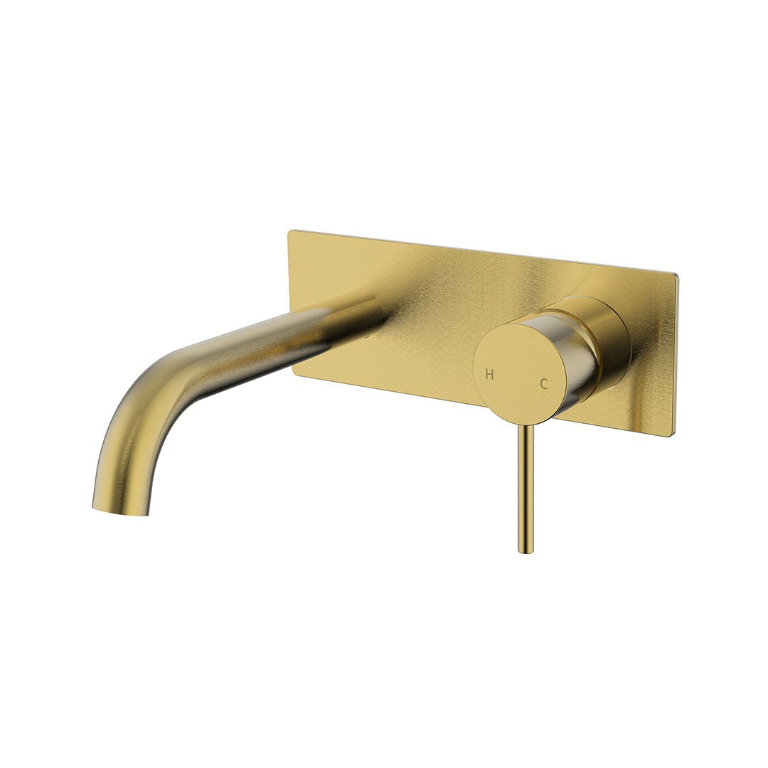Hali Wall Mixer With Spout — Brushed Gold