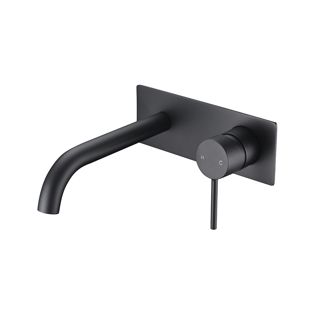Hali Wall Mixer With Spout — Matte Black