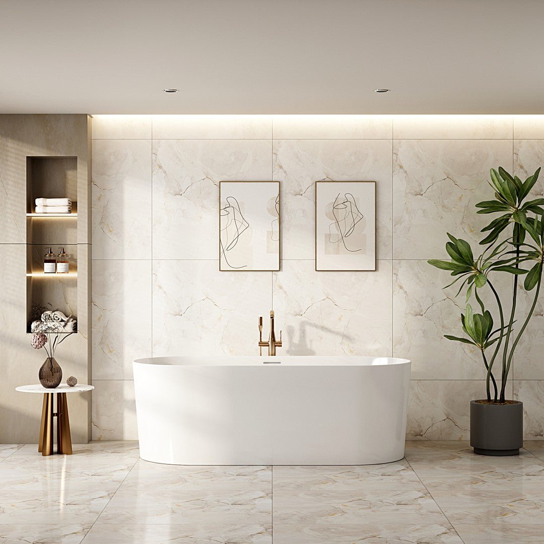 Iseo Acrylic Bathtub 1700mm - Gloss White - Nuvio - IS - 1700 - W - Bathtub