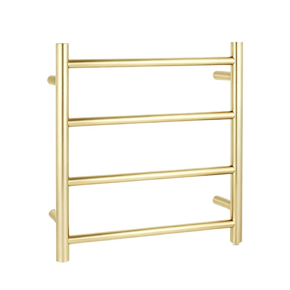 Light Brushed Brass Heated Towel Rack 4 Bars — Default Title
