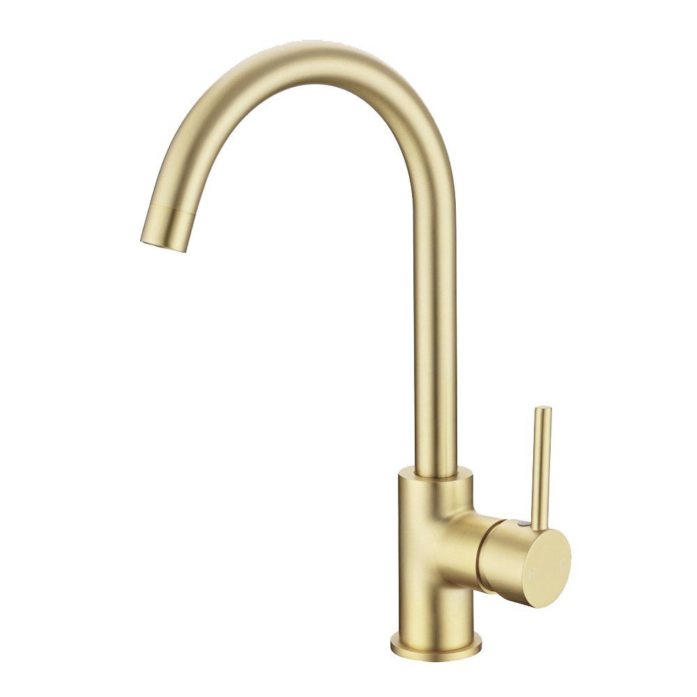 Light Brushed Brass Standard Kitchen Mixer — Default Title