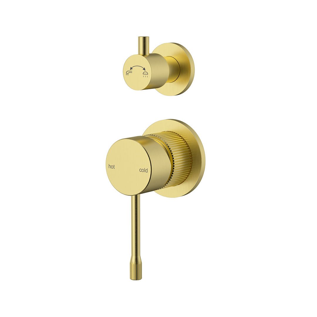Linie Wall Mixer With Seperate Diverter Trim Kit — Brushed Gold