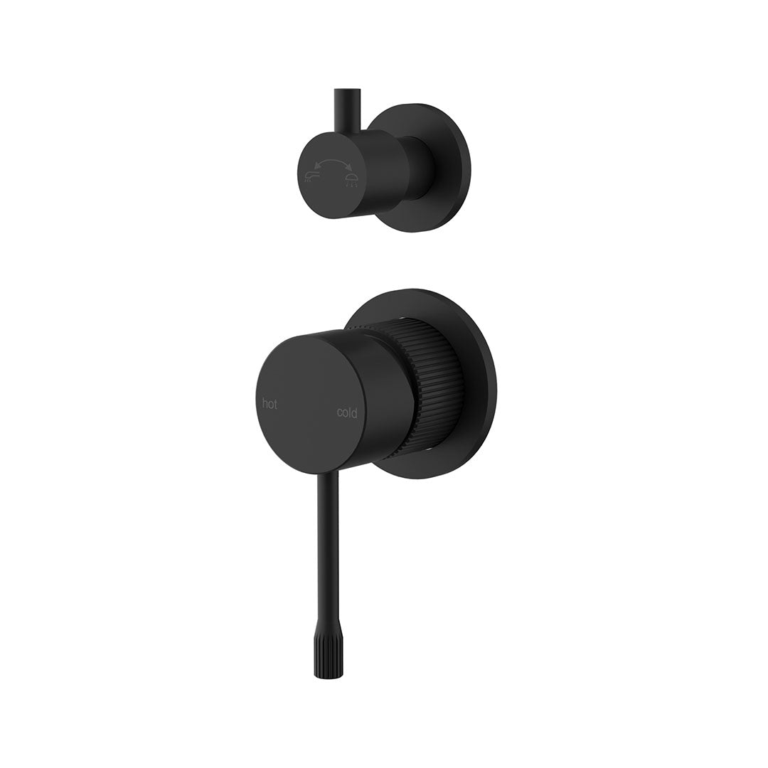 Linie Wall Mixer With Seperate Diverter Trim Kit — Matte Black