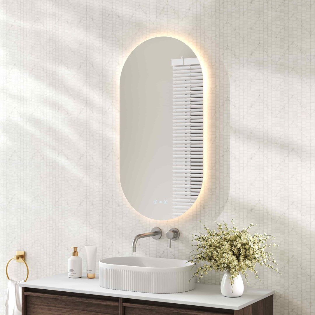 Luna LED Oval Mirror 500x900mm - with Adjustable LED Lighting — Default Title
