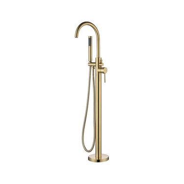 Otus Free Standing Bath Mixer With Hand Shower -Brushed Gold- Nuvio-BF2072BG-Bath Spout