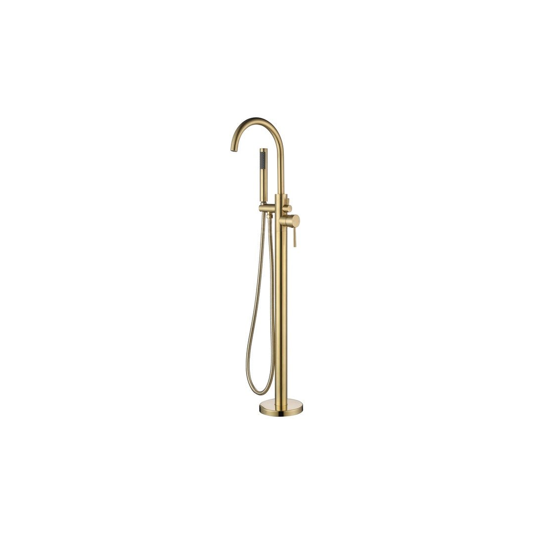 Otus Free Standing Bath Mixer With Hand Shower — Brushed Gold