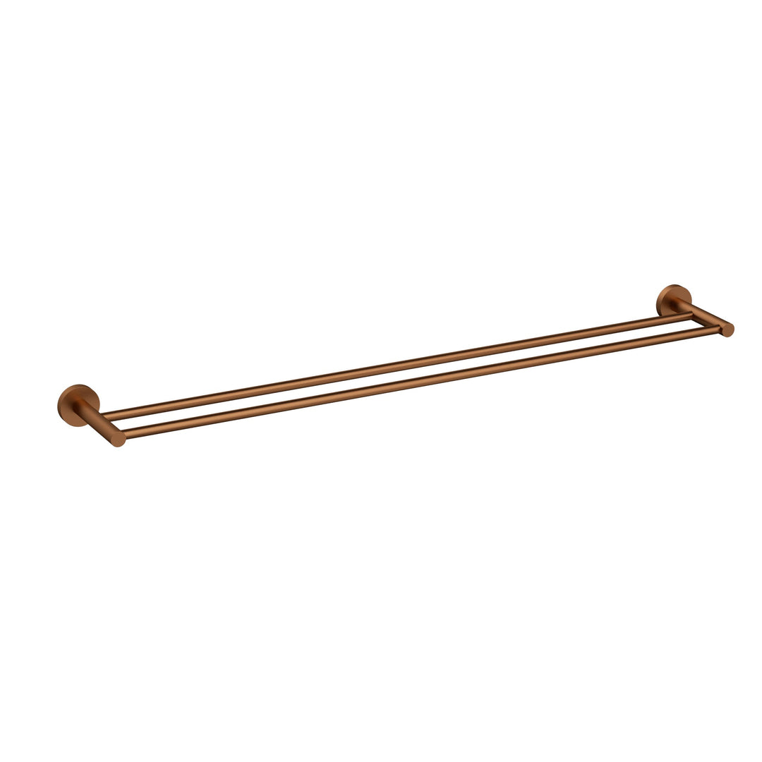 Otus Slimline Double Towel Rail 900mm — Brushed Copper