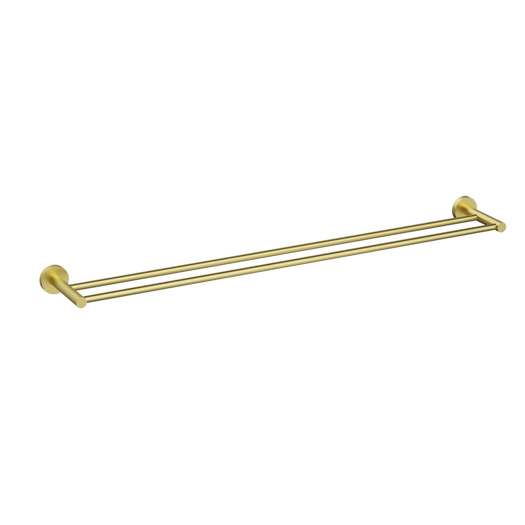 Otus Slimline Double Towel Rail 900mm — Brushed Gold