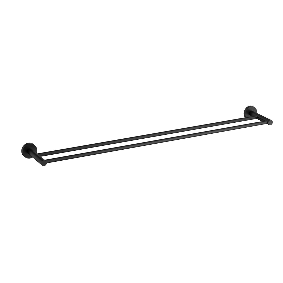 Otus Slimline Double Towel Rail 900mm — Matte Black