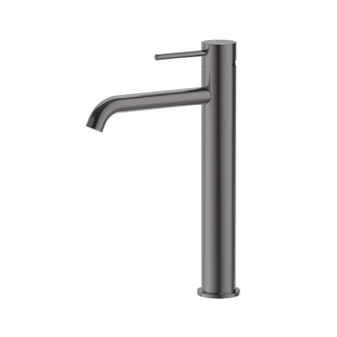 Otus Slimline High Basin Mixer Curved Spout — Gunmetal