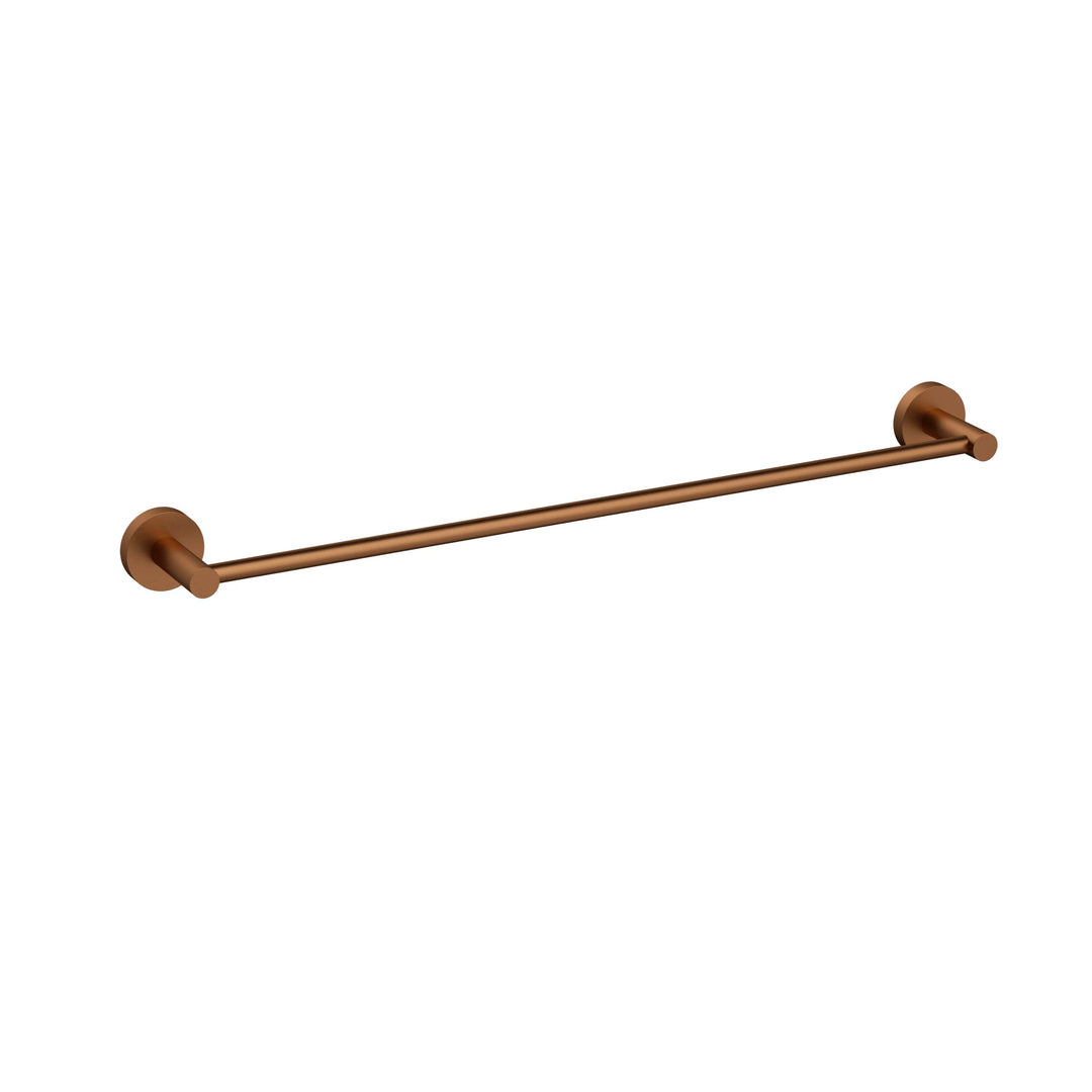 Otus Slimline Single Towel Rail 600mm — Brushed Copper