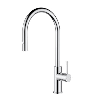Otus Slimline SS304 Pull - Out Sink Mixer Gooseneck - Chrome - Nuvio - PLC1016SS-CH - Sink Mixer