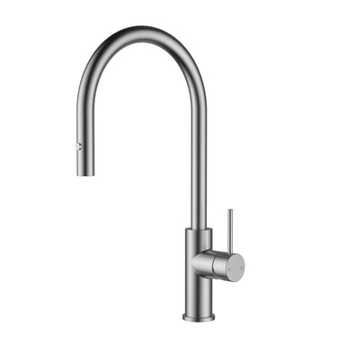 Otus Slimline SS304 Pull - Out Sink Mixer Gooseneck - Stainless Steel - Nuvio - PLC1016SS - Sink Mixer