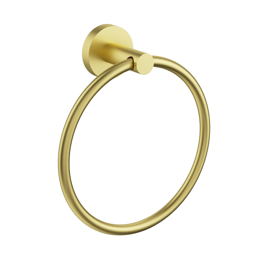 Otus Slimline Towel Ring — Brushed Gold