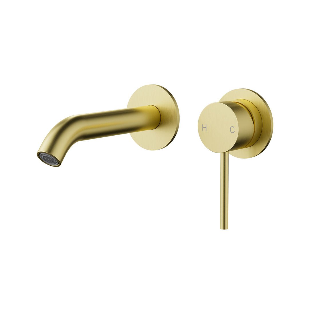 Otus Slimline Wall Basin Mixer Separate Back Plate Trim Kit — Brushed Gold
