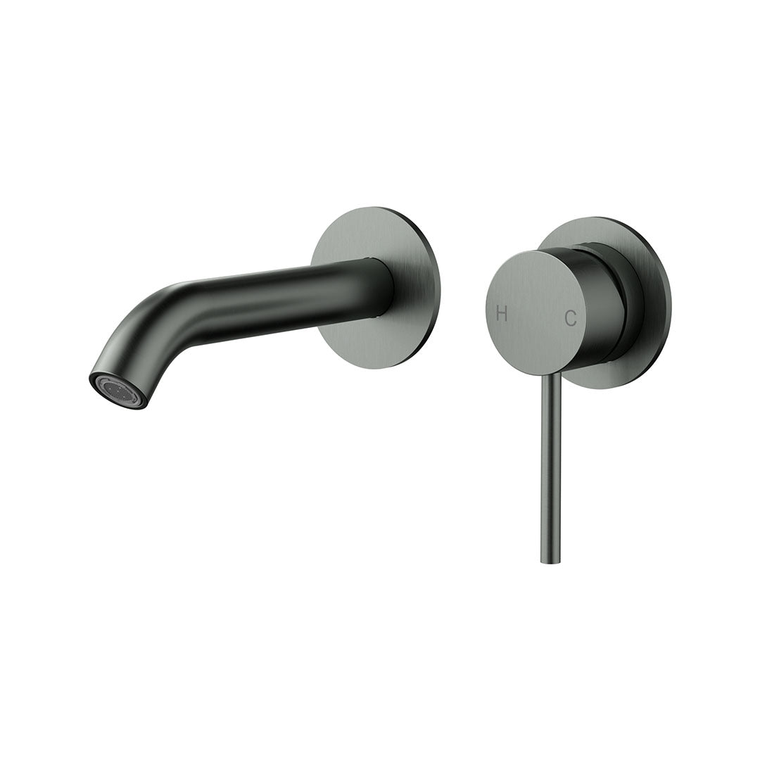 Otus Slimline Wall Basin Mixer Separate Back Plate Trim Kit — Gunmetal