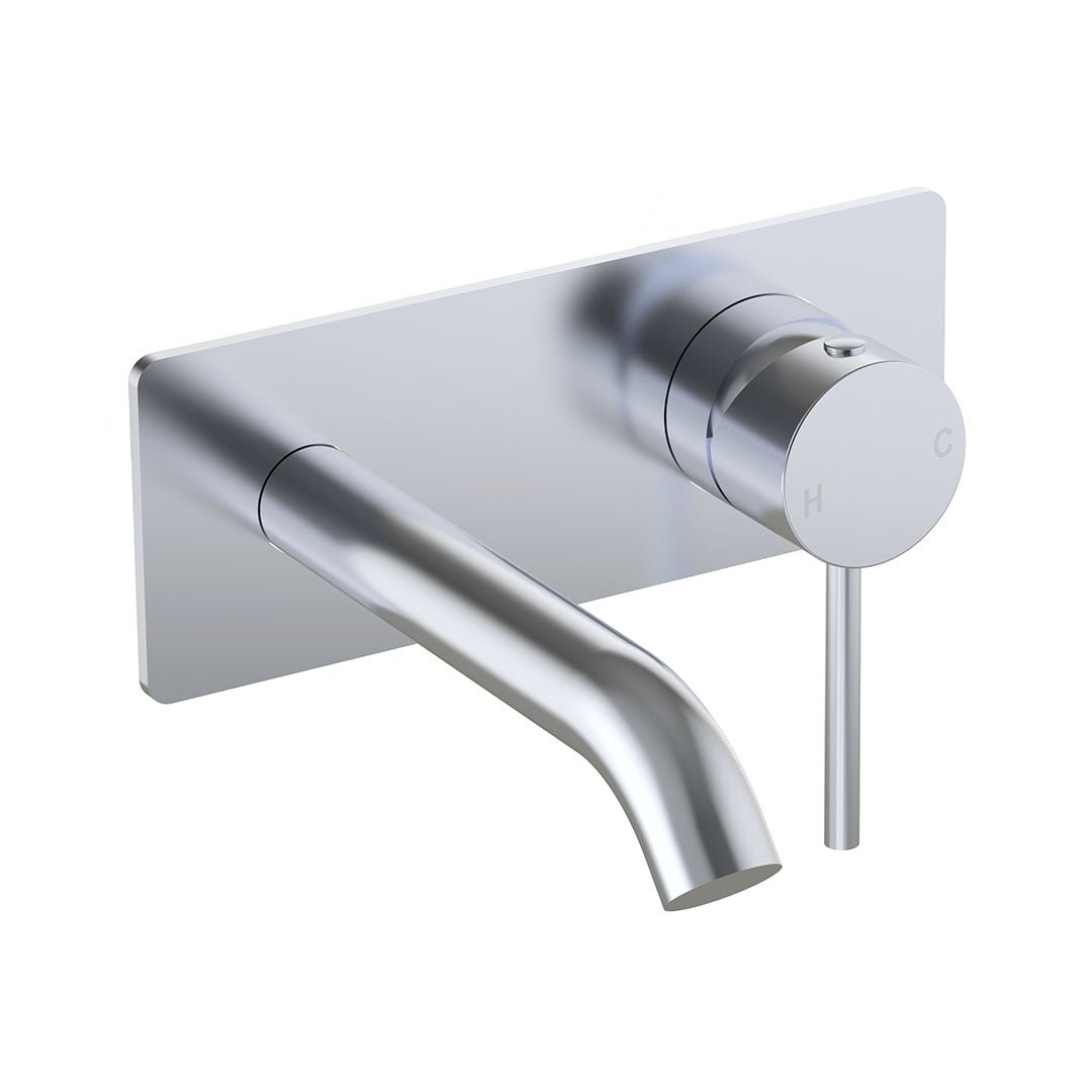 Otus Slimline Wall Basin Mixer Trim Kits With Back Plate — Chrome