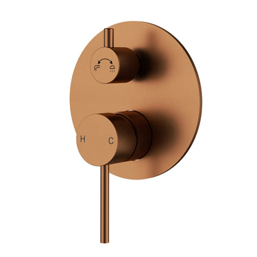 Otus Slimline Wall Diverter Mixer Trim Kits - Brushed Copper - Nuvio - PLC3002SS-TK-BC - Wall Mixer
