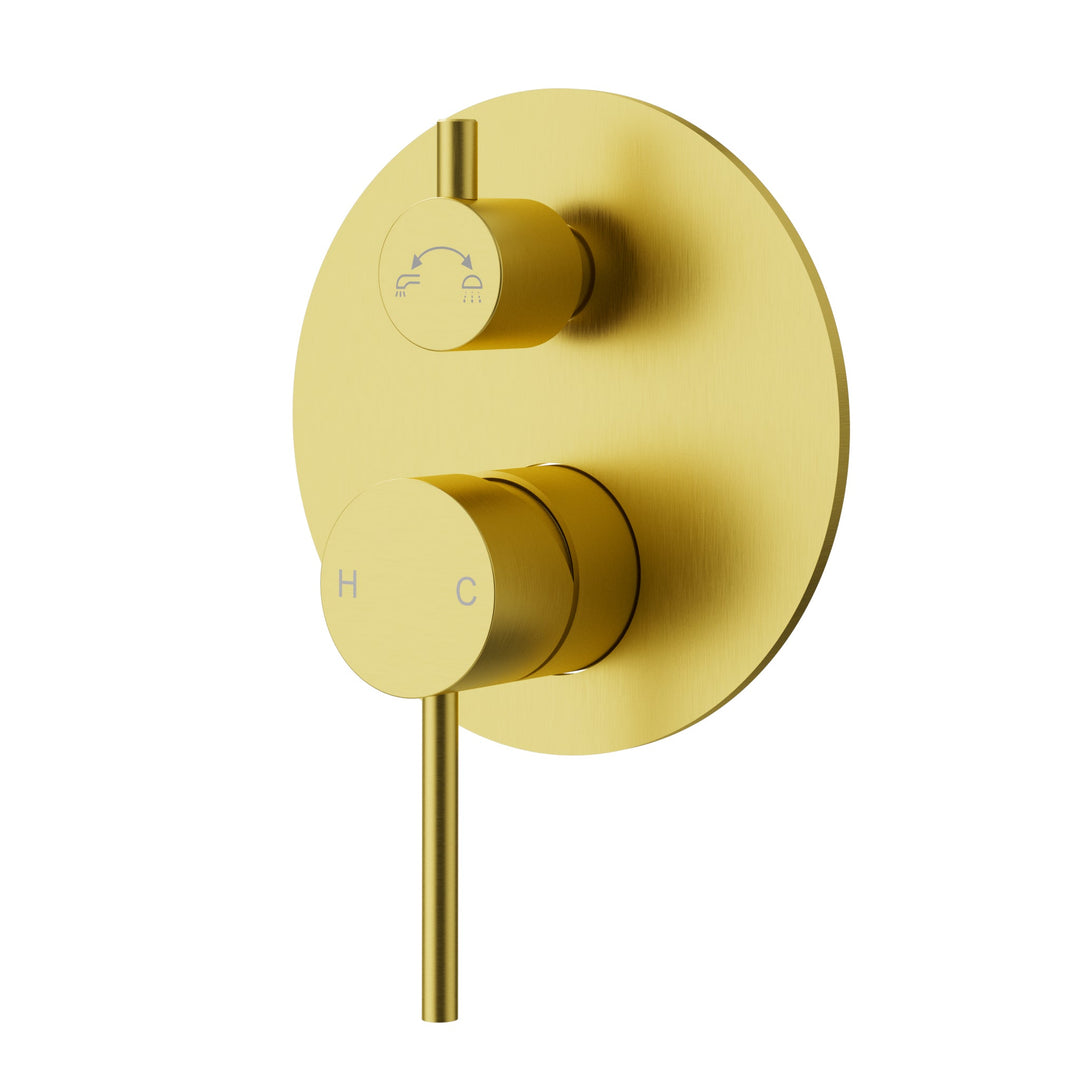 Otus Slimline Wall Diverter Mixer Trim Kits — Brushed Gold