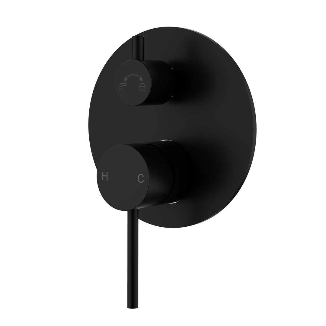 Otus Slimline Wall Diverter Mixer Trim Kits — Matte Black