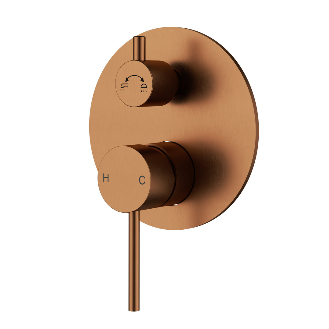 Otus Slimline Wall Diverter Mixer Trim Kits — Brushed Copper