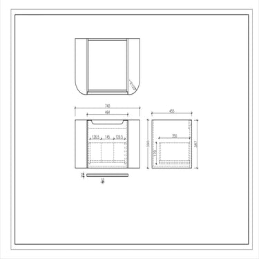 Rome 750mm Wall - Hung Cabinet - Bur Oak - Nuvio - ROM - 750 - BO - Vanity