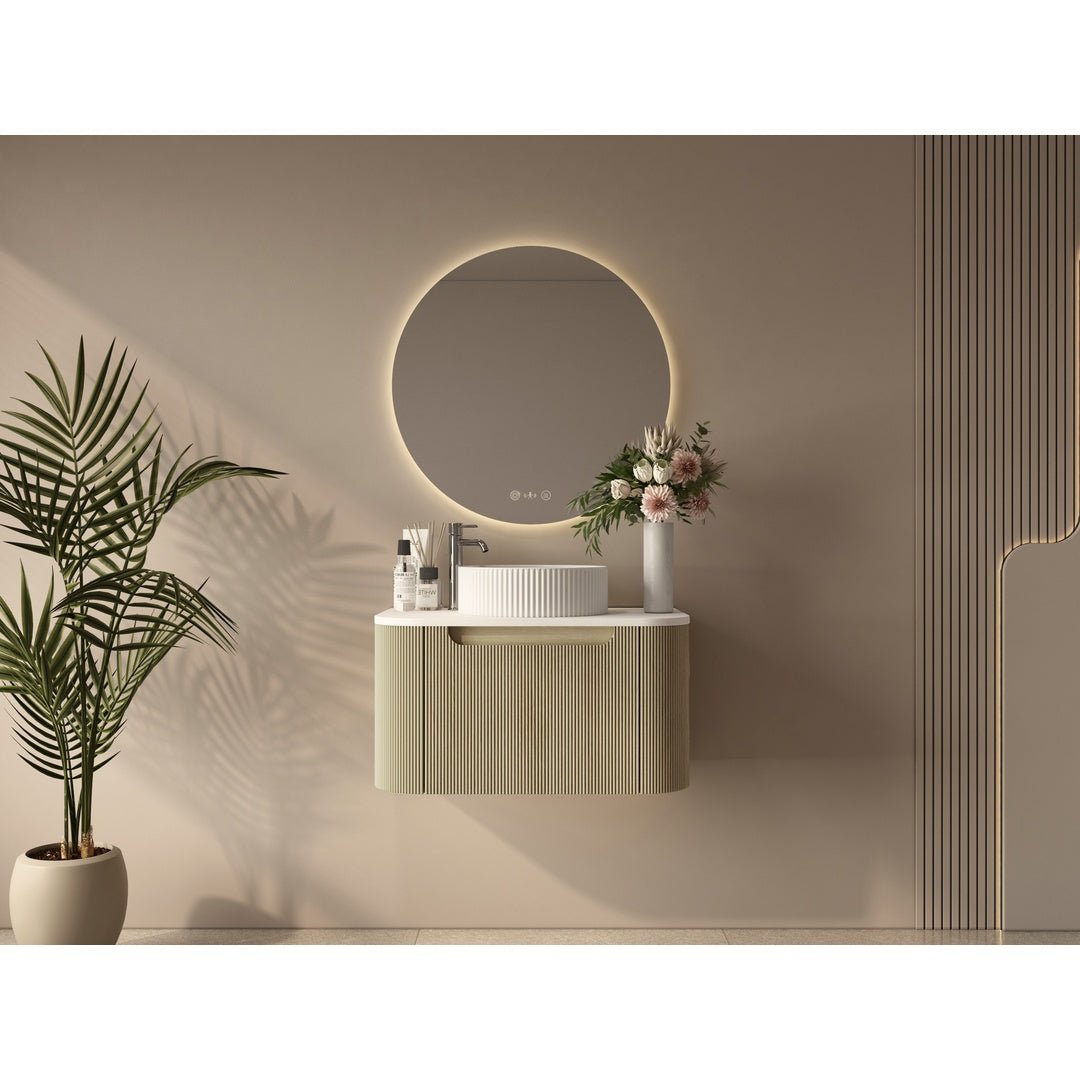 Rome 750mm Wall-Hung Cabinet - Bur Oak - ROM-750-BO at Nuvio