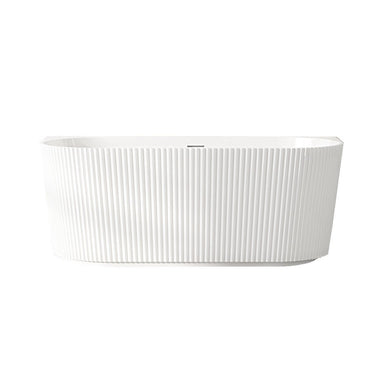 Rose Acrylic Bathtub 1500mm - Matte White - Back To Wall - Nuvio - ROB - 1500 - MW - Bathtub