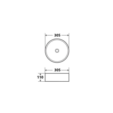 Round Counter Top Basin - Matte White - Nuvio - SA - 30 - MW - Basin