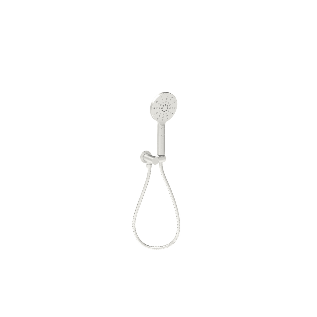 Round Hand Shower On Wall Outlet Bracket — Brushed Nickel