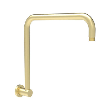 Round Rectangle Curved Shower Arm -Brushed Gold- Nuvio-PRY020-BG-Shower Arm