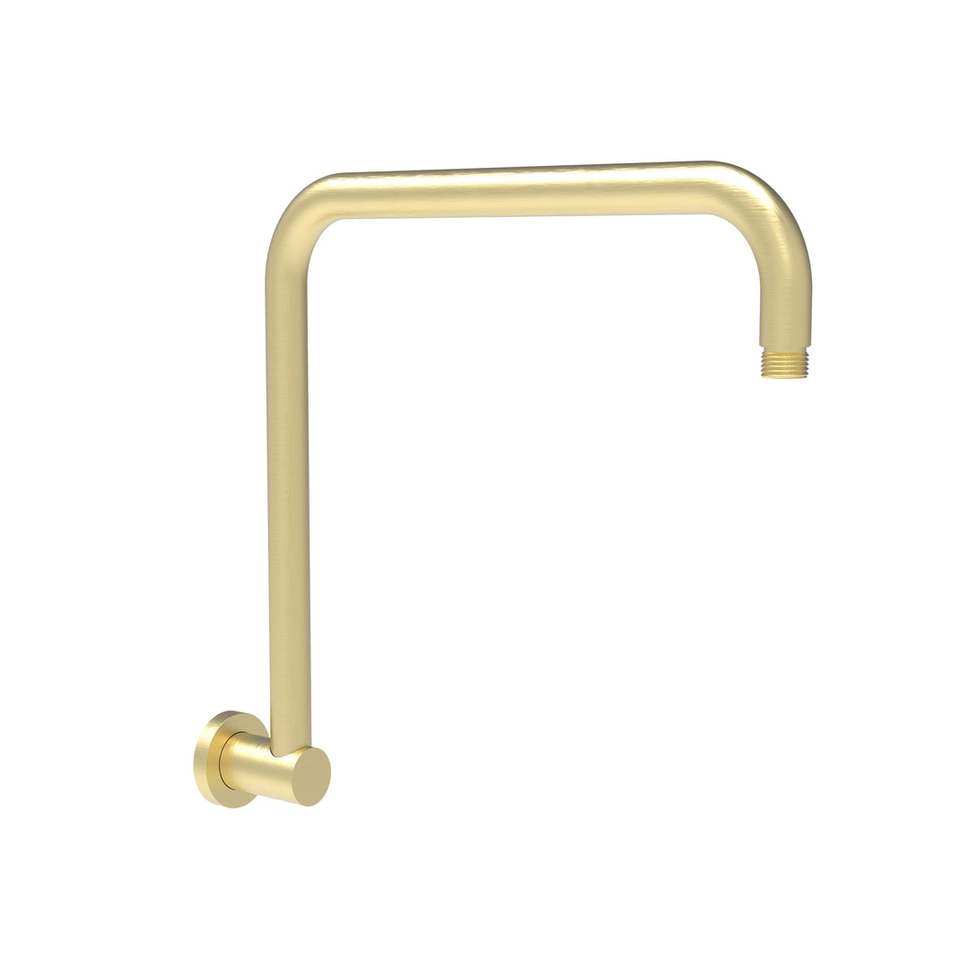 Round Rectangle Curved Shower Arm — Brushed Gold