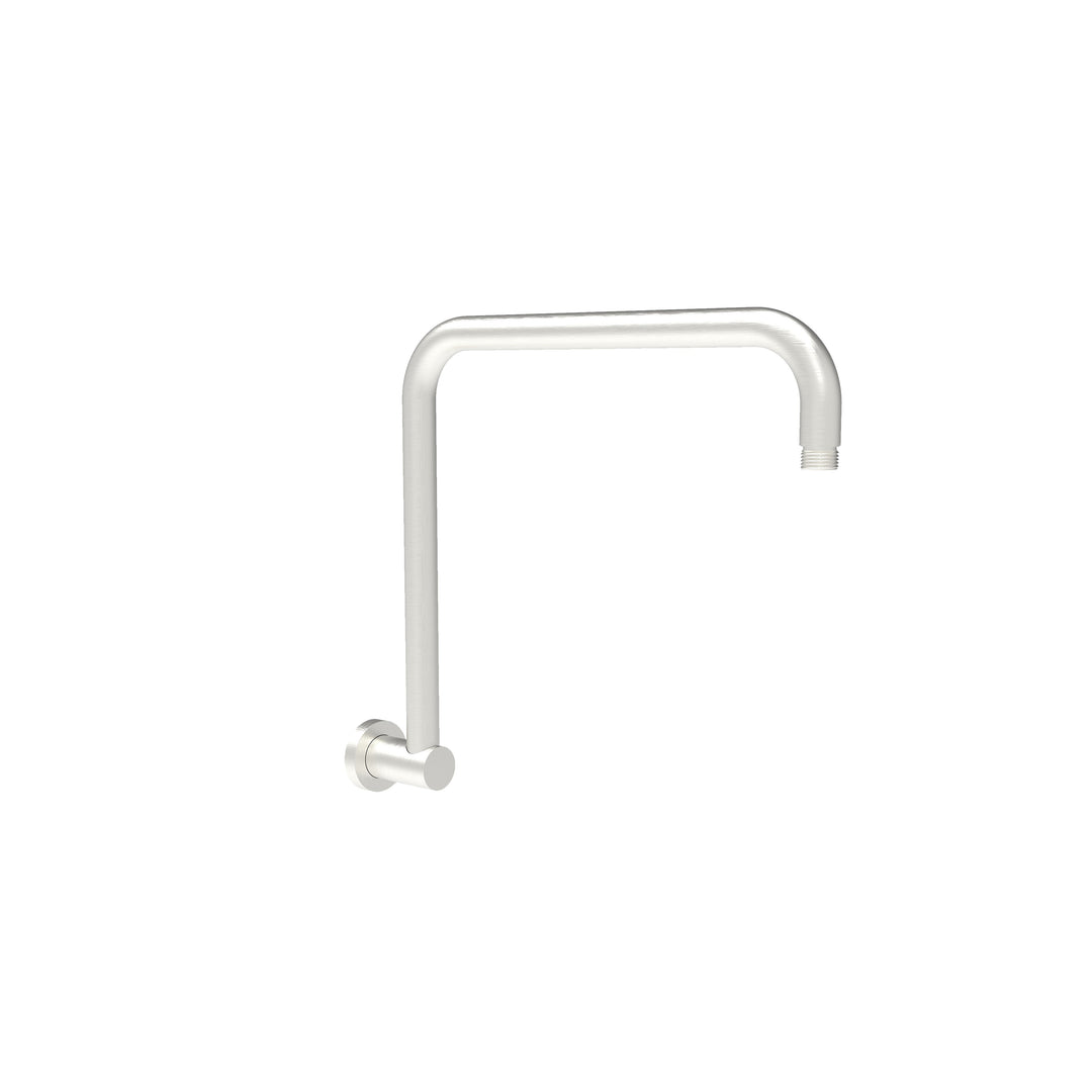 Round Rectangle Curved Shower Arm — Brushed Nickel