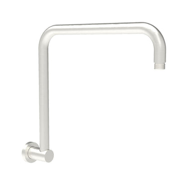 Round Rectangle Curved Shower Arm -Brushed Nickel- Nuvio-PRY020-BN-Shower Arm