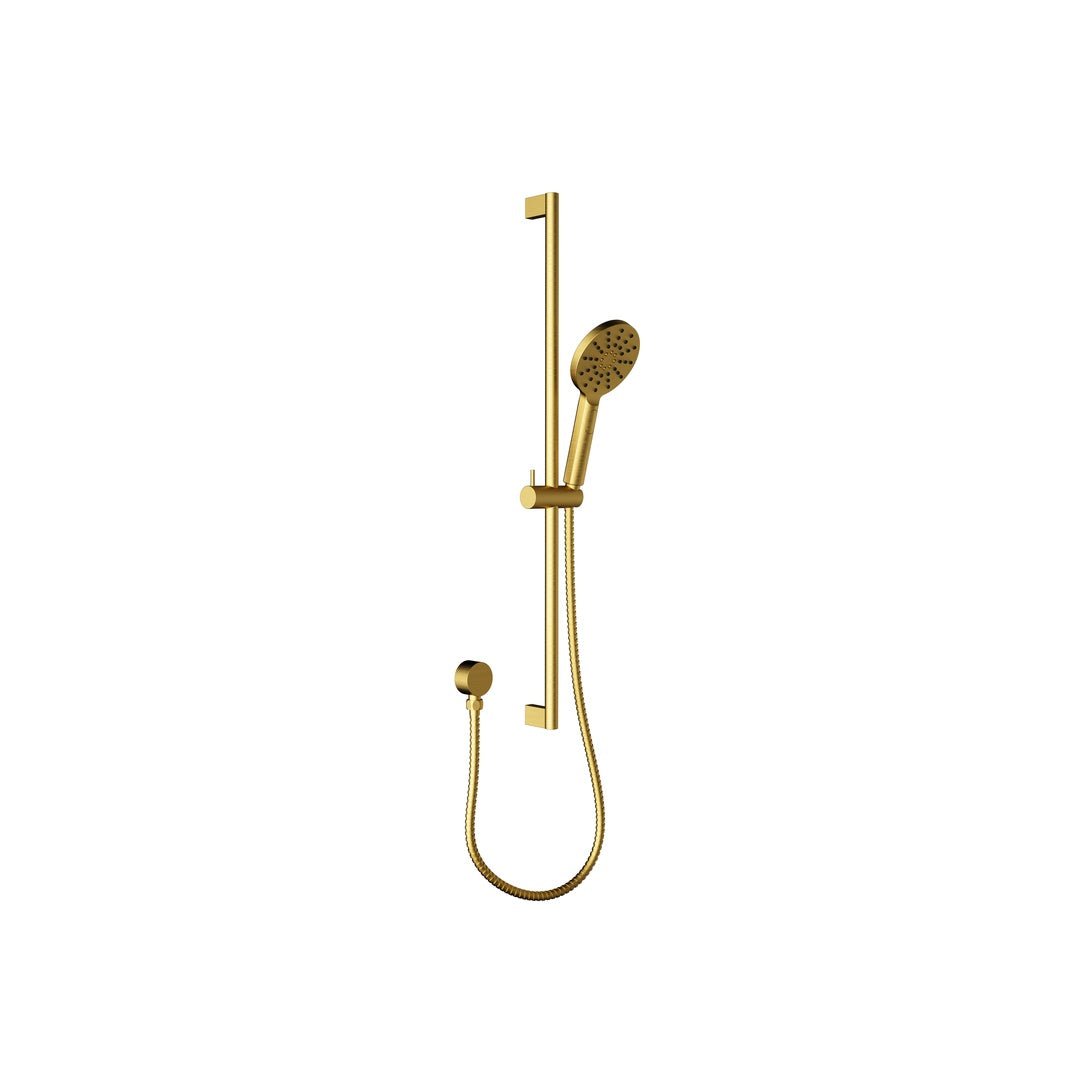 Round Sliding Shower Set — Brushed Gold