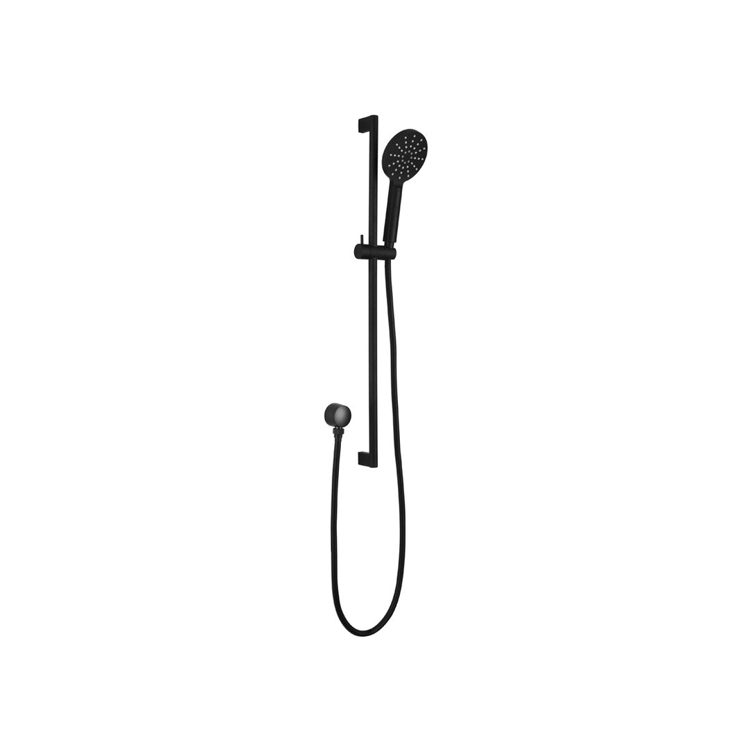 Round Sliding Shower Set — Matte Black