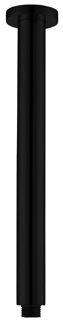 Round Vertical Shower Arm — Matte Black