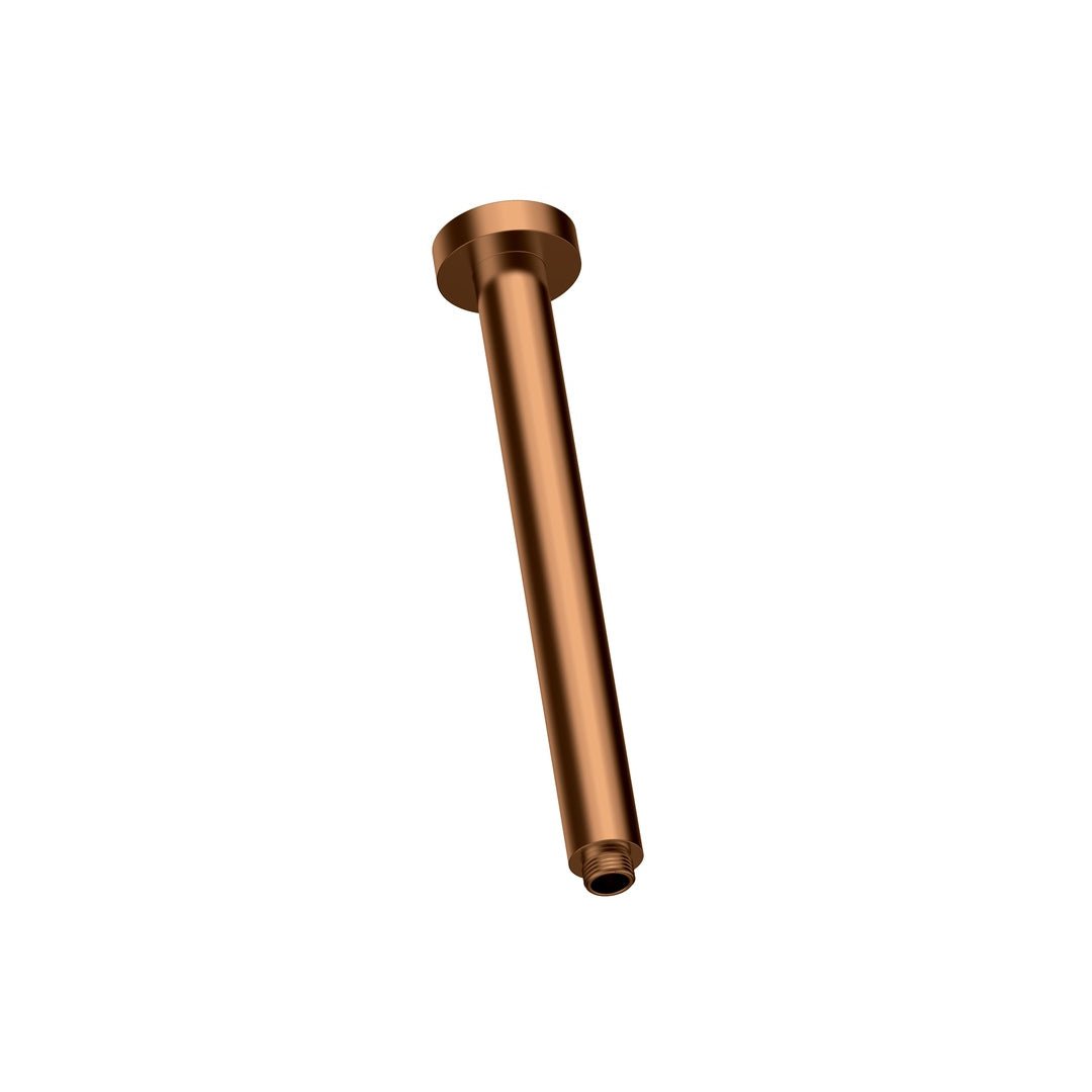 Round Vertical Shower Arm Stainless Steel — Brushed Copper