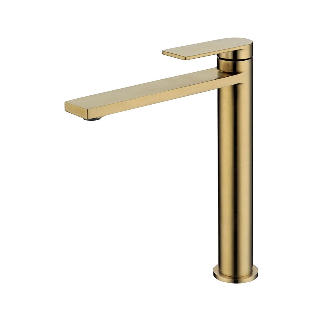 Ruki High Basin Mixer — Brushed Gold