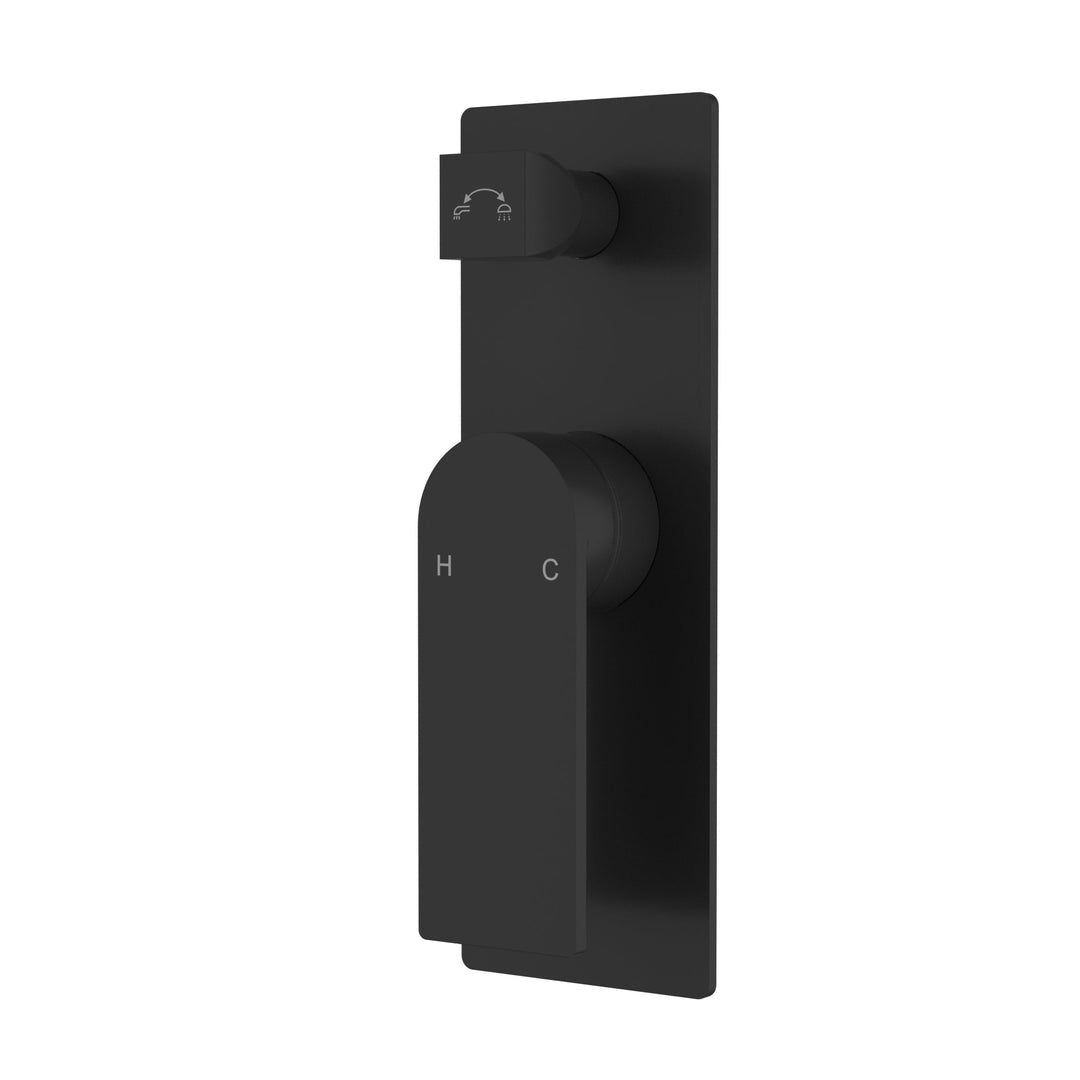 Ruki Wall Mixer With Diverter — Matte Black