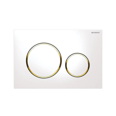 Sigma 20 Button - Matte White With Brushed Gold - Nuvio - 115.882.KK.1 - Flush Plate