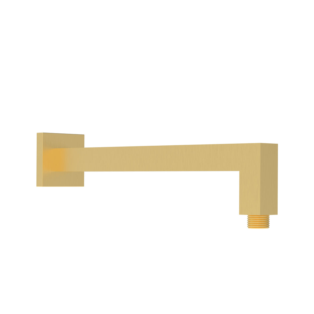 Square Horizontal Shower Arm — Brushed Gold