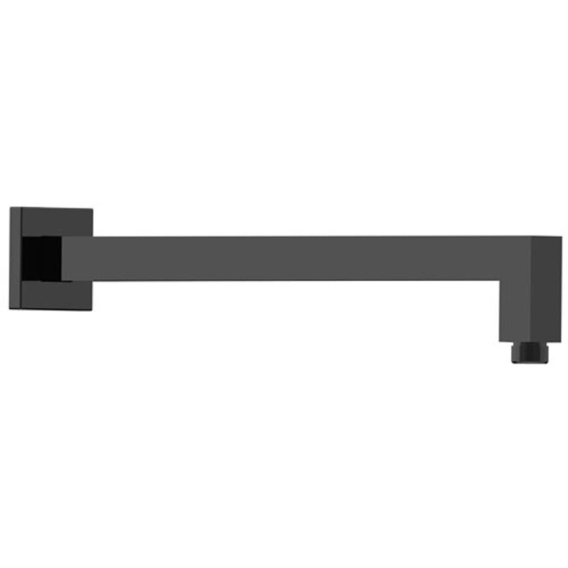Square Horizontal Shower Arm — Matte Black